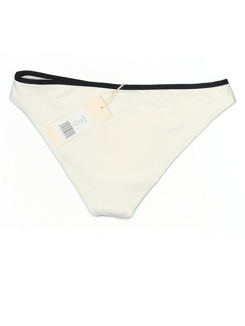 Eberjey Annia Textured Bikini Bottom XS NWT Ecru Black Trim Minimal Swim - Picture 3 of 4